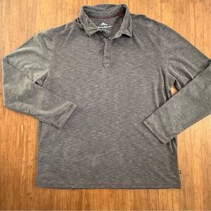 Tommy Bahama Long-Sleeve Polo La Jolla Cove Mens XL Gray Golf Dad Resort Beach